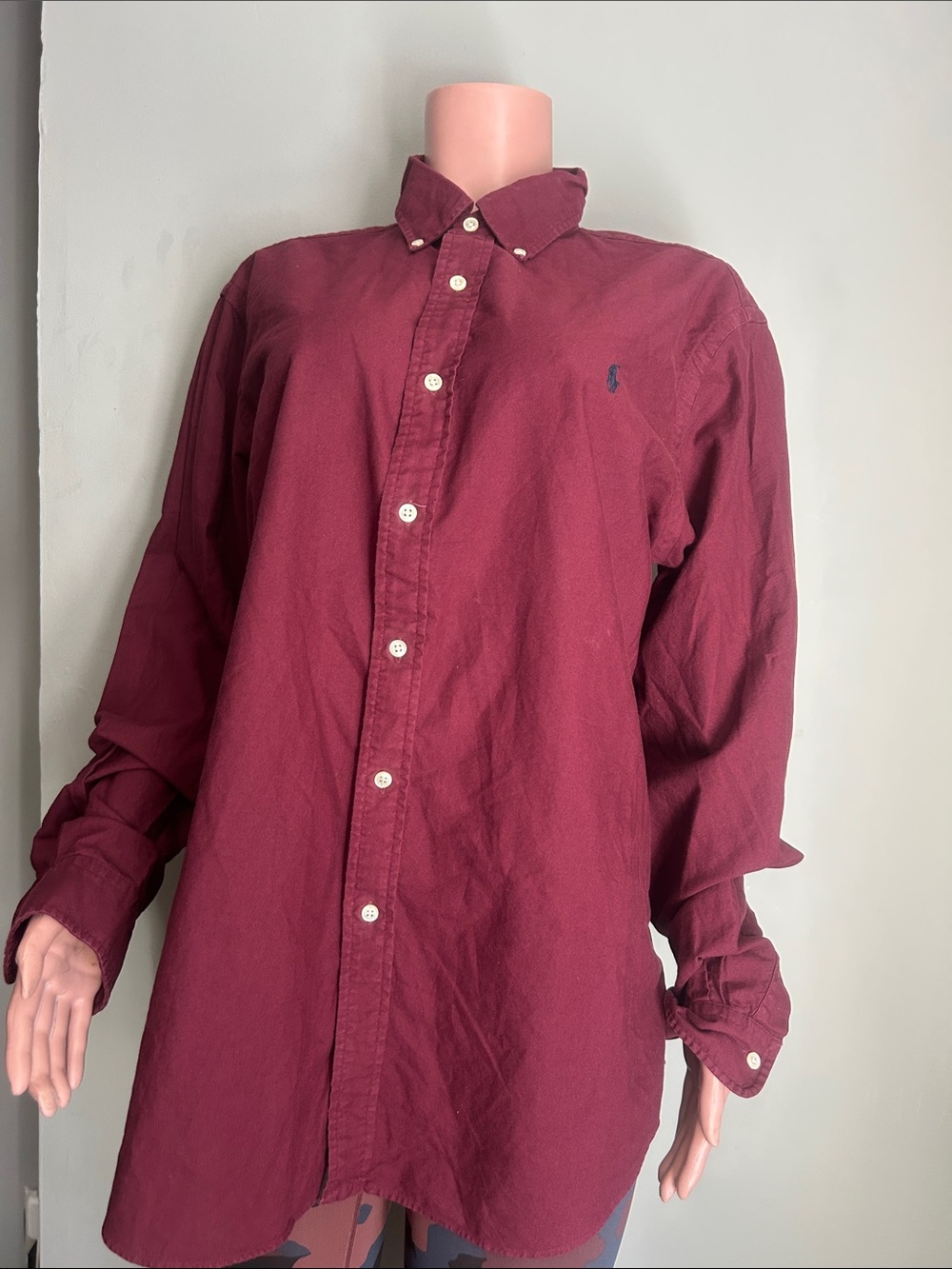 Ralph Lauren Men's Burgundy Button-Down Shirt